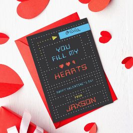 Retro Arcade Game Klasse Valentine's Day Card Einladung