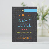 Retro Arcade Game Klasse Valentine's Day Card Einladung (Stehend Vorderseite)