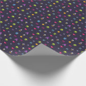 Retro Arcade Game Muster Geburtstagsparty Geschenkpapier (Ecke)