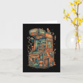 Retro Arcade Gamer Clic Gaming Arcade Machine Karte (Gelbe Blume)