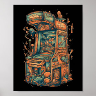 Retro Arcade Gamer Clic Gaming Arcade Machine Poster