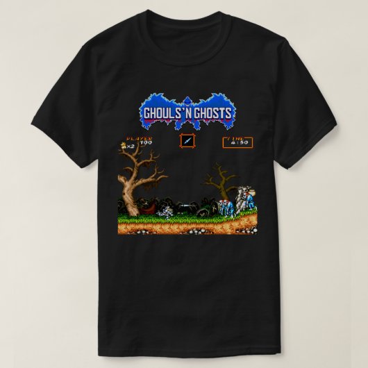 RETRO ARCADE Ghouls n Ghosts PIXEL ART T-Shirt (Design vorne)