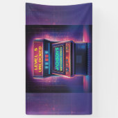 Retro-Arcade-Level-Up-Geburtstagsbanner Banner (Vertikal)