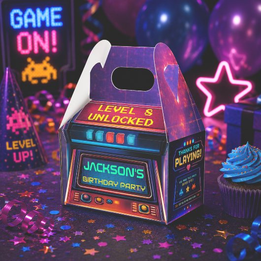 Retro-Arcade-Level-Up-Geburtstagsgeschenkbox Geschenkschachtel