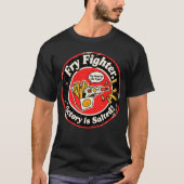 Retro Arcade Light Gun & French Fries Design T-Shirt (Vorderseite)