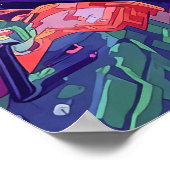 Retro Arcade Machines in Space Poster (Ecke)