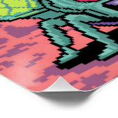 Retro Arcade Manti Aliens Pixel Art - Funny Defend Poster (Ecke)