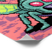 Retro Arcade Manti Aliens Pixel Art - Funny Defend Poster (Ecke)