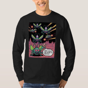 Retro-Arcade-Manti-Aliens-Pixel-Art - Lustige Vert T-Shirt