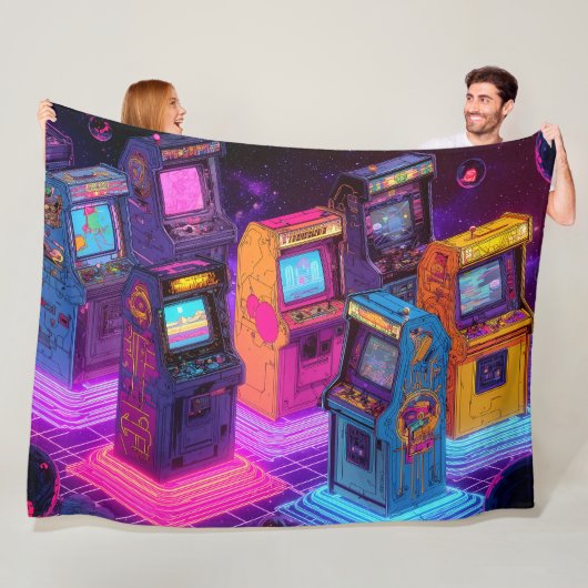 Retro-Arcade-Maschinen Fleecedecke (Beispiel)