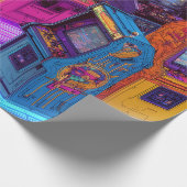 Retro-Arcade-Maschinen Geschenkpapier (Ecke)