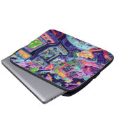 Retro-Arcade-Maschinen im Weltraum Laptopschutzhülle (Vorne Knopf)