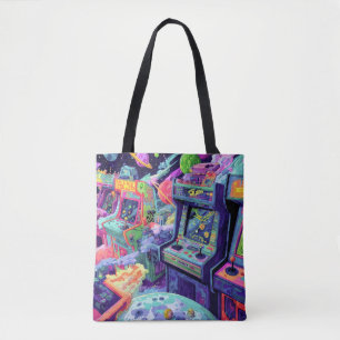 Retro-Arcade-Maschinen im Weltraum Tasche