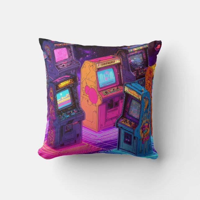 Retro-Arcade-Maschinen Kissen (Vorderseite)