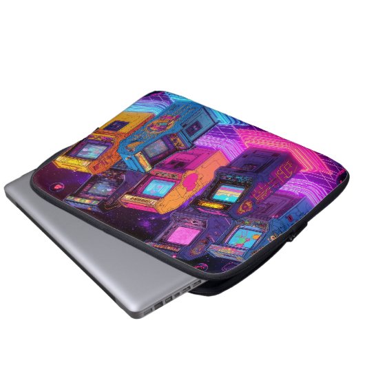 Retro-Arcade-Maschinen Laptopschutzhülle (Vorne Knopf)