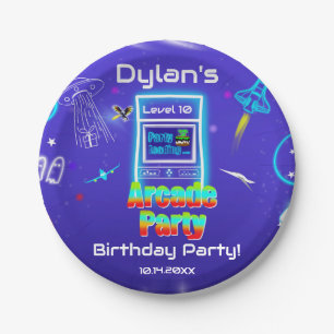 Retro-Arcade-Party zum Geburtstag mit Power-Up Pappteller