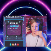 Retro Arcade Photo Birthday Boy | Game On Party Einladung