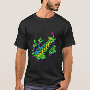 Retro-Arcade-Pixel-Stadtläufer 8-Bit-Landschaft Ni T-Shirt