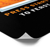 Retro-Arcade-Pixelspiel Truthahn – Drücke Start T Poster (Ecke)