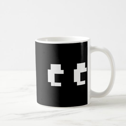 Retro-Arcade-Spiel Geister-Augen Halloween-Gruppen Kaffeetasse (Rechts)