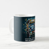 Retro Arcade-Themed Geburtstag - "Level Up!" Gamer Kaffeetasse (Vorderseite Links)