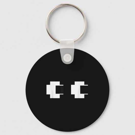 Retro Arcade Video Game Ghost Eyes Halloween Group Schlüsselanhänger (Vorderseite)