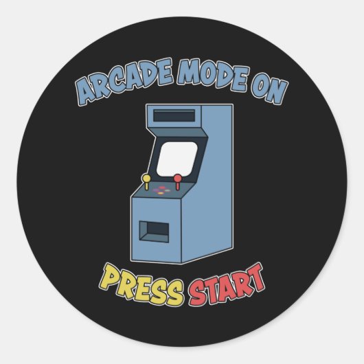 Retro Arcade Video Game Machine Retro Games Gesche Runder Aufkleber (Vorderseite)