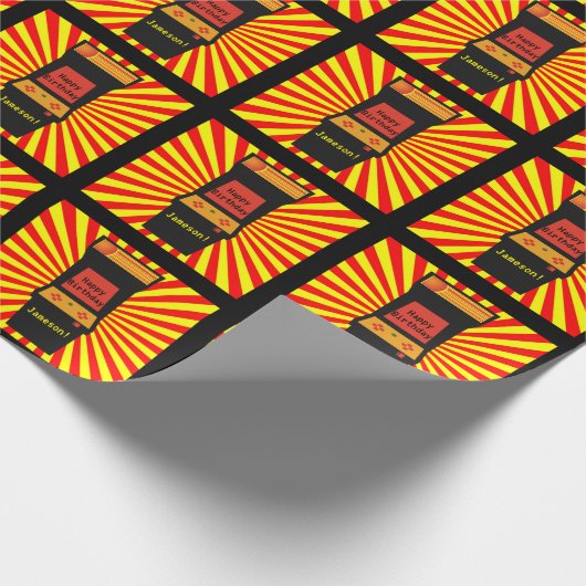 Retro Arcade-Videospiel-personalisierter Geschenkpapier (Ecke)