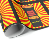 Retro Arcade-Videospiel-personalisierter Geschenkpapier (Rolleneckpunkt)