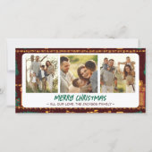 Retro Arcade Weihnachtskarte mit Fotos Feiertagskarte (Vorderseite)