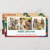 Retro Arcade Weihnachtskarte mit Fotos Feiertagskarte (Vorne/Hinten)