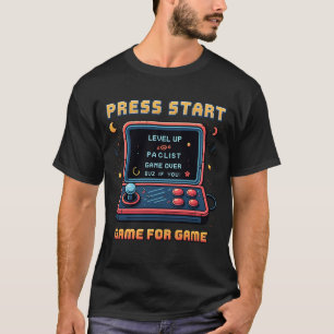 Retro-Arcade-"Zeit zum Levelaufstieg"-Pixel-Art-T- T-Shirt