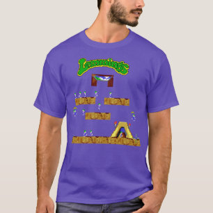 RETRO-ARCADES-LEMMINGS-PIXEL-ART-ILLUSTRATION T-Shirt