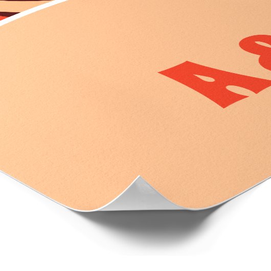 Retro Arch & 70er Pattern Groovy Wedding Willkomme Poster (Ecke)