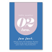 Retro Arch Blue & Lila Couple's Fun Fact & Foto Tischnummer (Vorderseite)