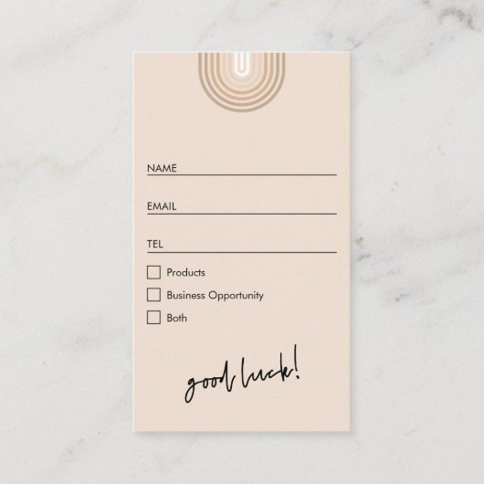 Retro Arch Boho Cream Prize Zeichn Raffle Ticket (Rückseite)