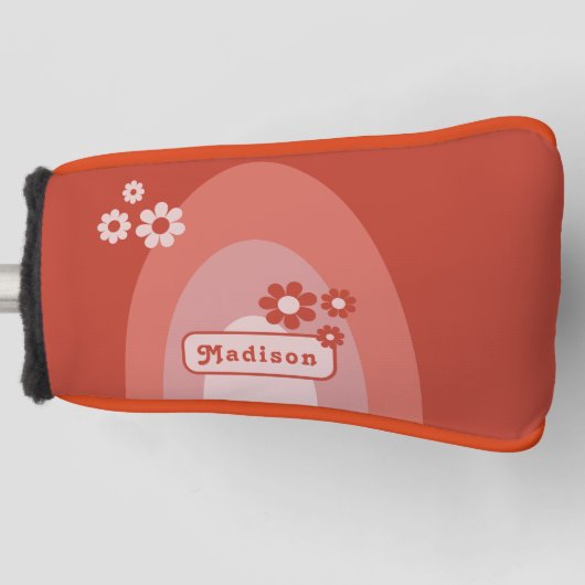 Retro Arch Einfache Blumenbezeichnung Golf Headcover (Vorderseite)