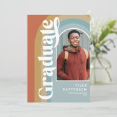 Retro Arch Foto 2025 Graduation Party - Einladung (Stehend Vorderseite)