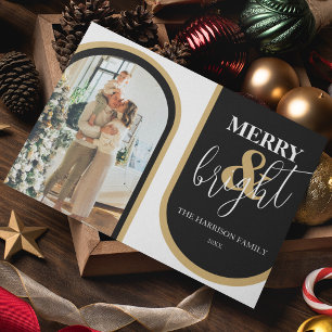 Retro Arch Foto Weihnachtsgrußkarte Feiertagskarte
