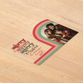 Retro Arch Frohe Weihnachtsfamilie Foto Acryleinladungen (Ablage )