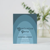 Retro Arch Graduation Party Blue Budget (Stehend Vorderseite)