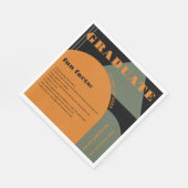 Retro Arch Green & Orange Fun Fakts Abschluss Serviette (Ecke)