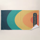 Retro Arch Groovy Name Strandtuch (Vorderseite)