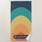 Retro Arch Groovy Name Strandtuch (Vorderseite)