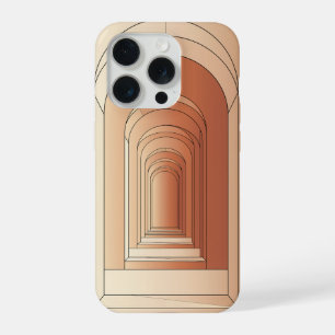 Retro-Arch-Korridor-Linienkunst-Geometrisches Desi iPhone 15 Pro Hülle