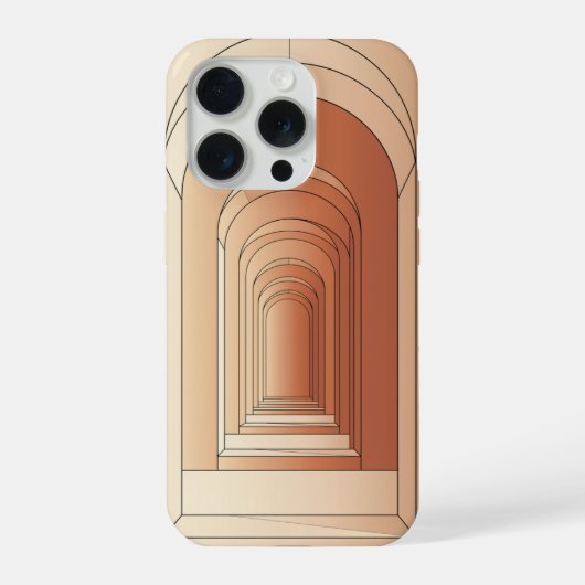 Retro-Arch-Korridor-Linienkunst-Geometrisches Desi iPhone Hülle (Rückseite)