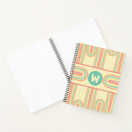 Retro Arch Line Art Monogram Notizblock