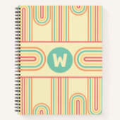 Retro Arch Line Art Monogram Notizblock (Vorderseite)