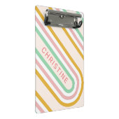 Retro Arch Lines Pastel Pink Minimal Mini Klemmbrett (Schrägansicht)