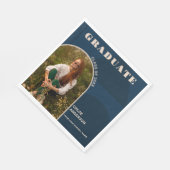 Retro Arch Navy Blue Foto Abschluss Serviette (Ecke)